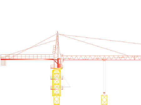动态图片演示建房子的塔吊是如何工作的